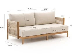 Zavelli Convivia lounge tuinbank 2-zits 191cm