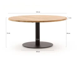Zavelli Cuore ø 150cm low dining tuinset 5-delig