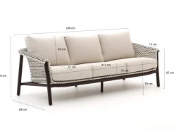 Zavelli Cuore lounge tuinbank 3-zits 240cm