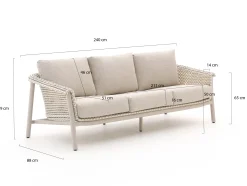 Zavelli Cuore lounge tuinbank 3-zits 240cm
