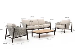 Zavelli Cuore stoel-bank loungeset 4-delig 5-zits