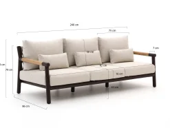 Zavelli Divina lounge tuinbank 3-zits 237cm