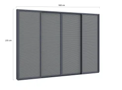 Zonwerende schuifdeuren 360x235cm t.b.v. Cedrino Pergola